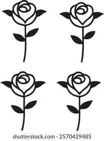 Line art group vector Flower illustrator 