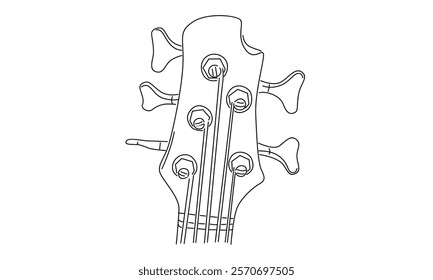 line art of guitar headstock illustration