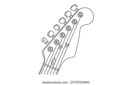 line art of guitar headstock illustration