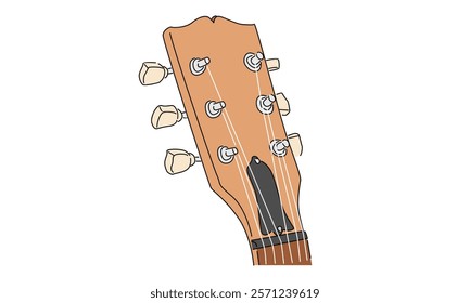 line art of guitar headstock illustration