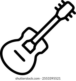 line art  guitar vector art isolated on white background
