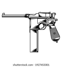 Line Art Guns Mauser C 96 Stock Vector (Royalty Free) 1927453301 ...