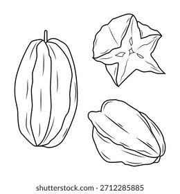 Die Linienkunst der halbgeschnittenen Sternfrucht