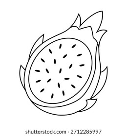 La línea de arte de la mitad de la fruta del dragón