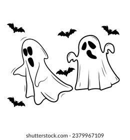 The Line Art of Halloween Ghost