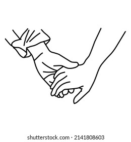 line art hand in hand