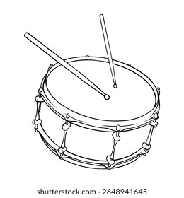 line art hand drawing illustration of a drum