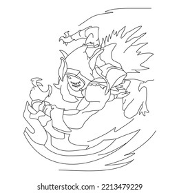 line art hand drawn design characters