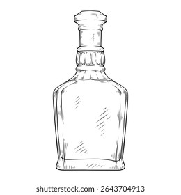 line art hand drawn illustration of a drink bottle