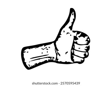 Line art hand giving a thumbs-up symbol