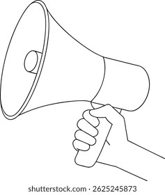  Line Art Hand Holding Megaphone Illustration