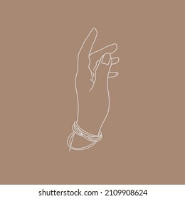 line art of the hand that is stretched out as if it wants to reach for something, vector
,sketch