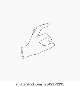 Miniaturas de la mano de la línea hacia arriba vectorial