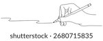 line art hand writing continuous line art drawing hand with pen line art illustration