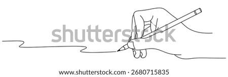 line art hand writing continuous line art drawing hand with pen line art illustration