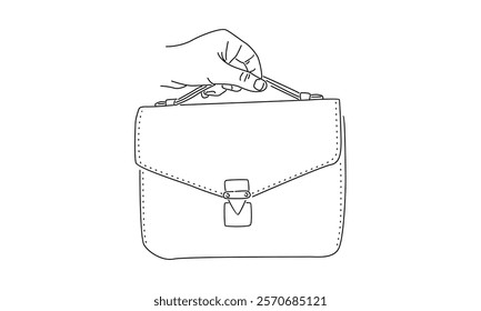 line art of handbag illustration