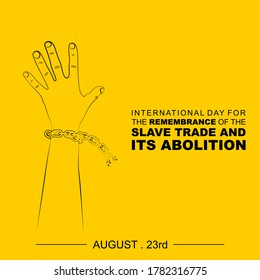 Line art of handcuffed Hand vector Illustration. Good template for International day for the remembrance of the Slave Trade and Its Abolition design.