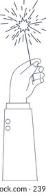 Line art hand-holding party stuff