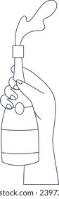 Line art hand-holding party stuff