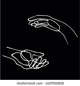 Line art hands vector illustration