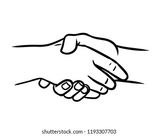 Hand Drawn Sketch Illustration Handshake Stock Vector (Royalty Free ...