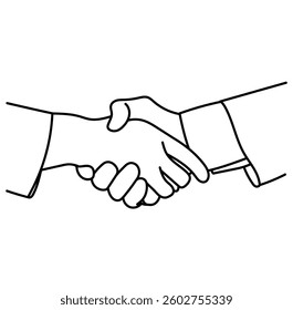 Line art of Handshake Agreement
