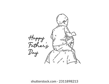 arte en línea del feliz día del padre para celebrar el feliz día del padre. ilustración de línea.