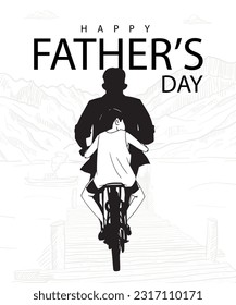 line art of happy father's day good for happy father's day celebrate.