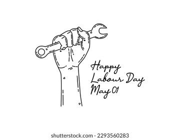 line art of happy labour day good for labour day celebrate. line art. illustration.