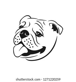 line art head bulldog