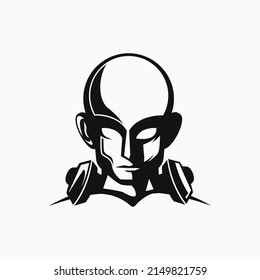 cabeza de arte de línea genial ilustración de hombre. adecuado para mascotas, logotipo, diseño de camisetas y coloreado