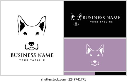 line art head dog logo