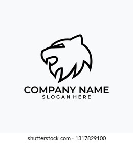 line art head lion design illustration vector template. Suitable for Creative Industry, Multimedia, entertainment, Educations, Shop, and any related business