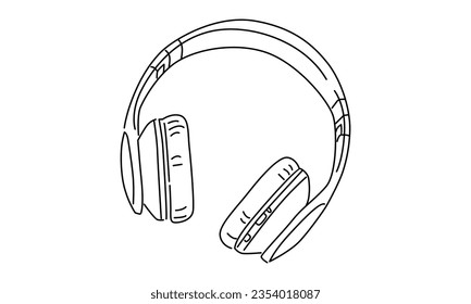 line art of headphone speaker device gadget