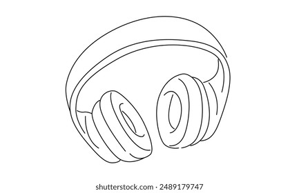 line art of headphone speaker device gadget