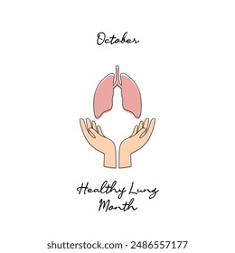 line art of Healthy Lung Month good for Healthy Lung Month celebrate. line art.