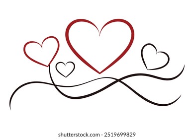 Line Art Heart with Arrow Icon  Doodle Style Vector Illustration