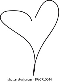 line art heart draw hand made