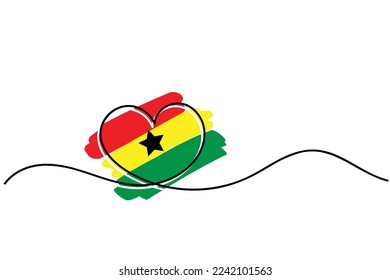 Line art of heart symbol with iraq flag. Vector art. Minimalist art design. Isolated graphics. Nationalism. iraq