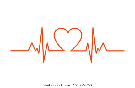 Line art heartbeat minimalism design background vector eps 10