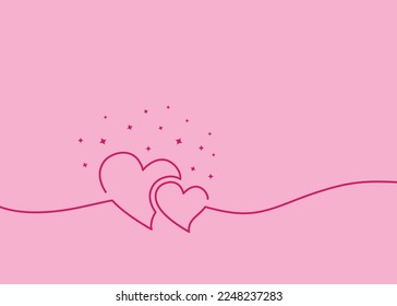 line art hearts background with text space