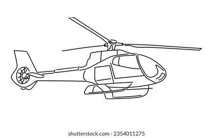 line art of helicopter vector illustration