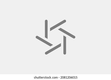 Diseño de logotipo hexagonal de arte de línea