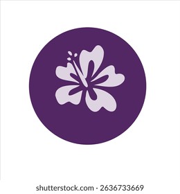Line art hibiscus icon with classic tropical flower shape. Perfect for summer themes and exotic branding.