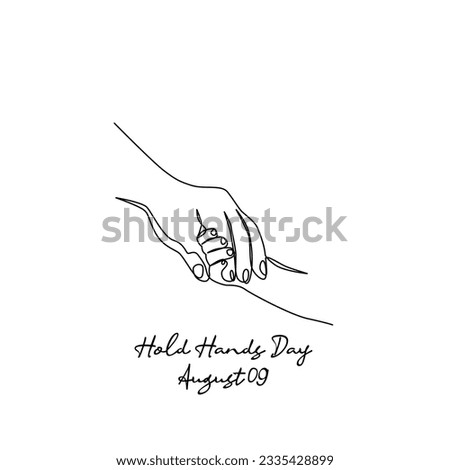 line art of hold hands day good for hold hands day celebrate. line art. illustration.