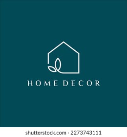 Line Art Home Decor Logo Vector