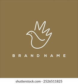 line art Hope bird. Icon hand and bird logo vector