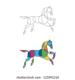 Line art horse