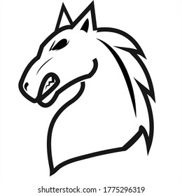 Line art with horse animals with angry expressions is good to use to help your project for logos, posters, and so on