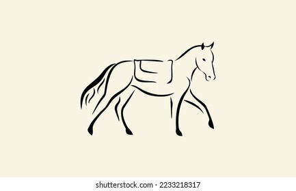 line art horse dressage logo